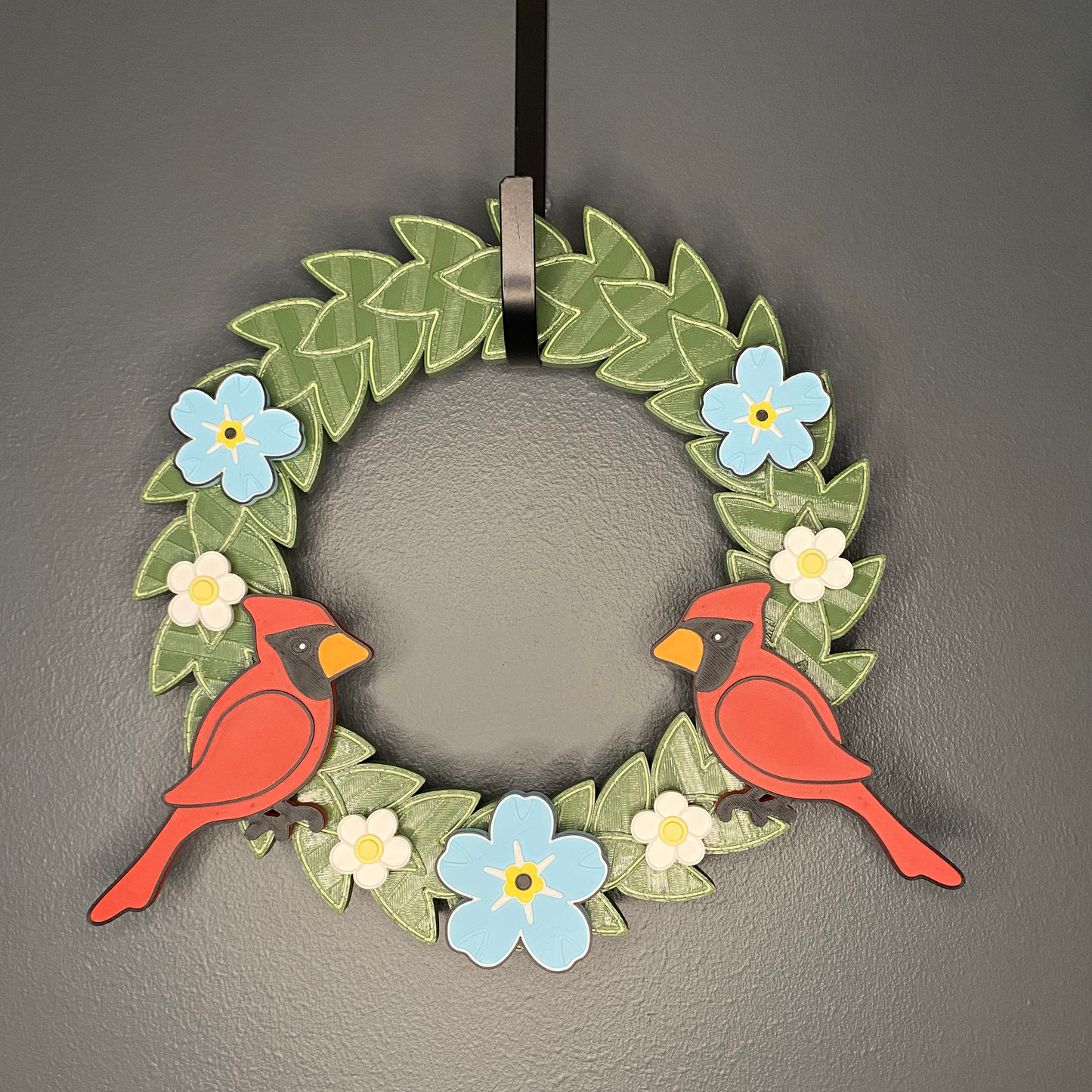Blue Flax Flowers and Cardinals Small Wreath Bundle