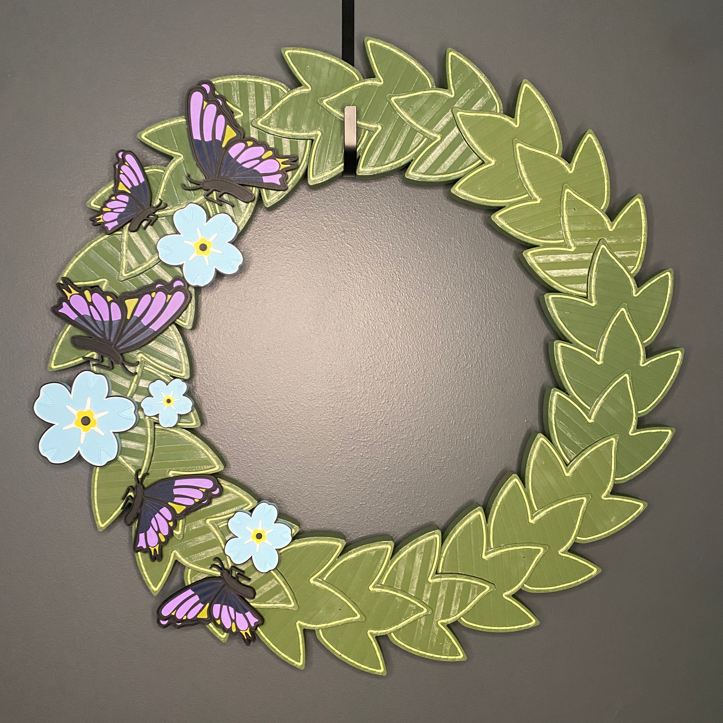 Blue Flax Flowers and Butterflies Large Wreath Bundles