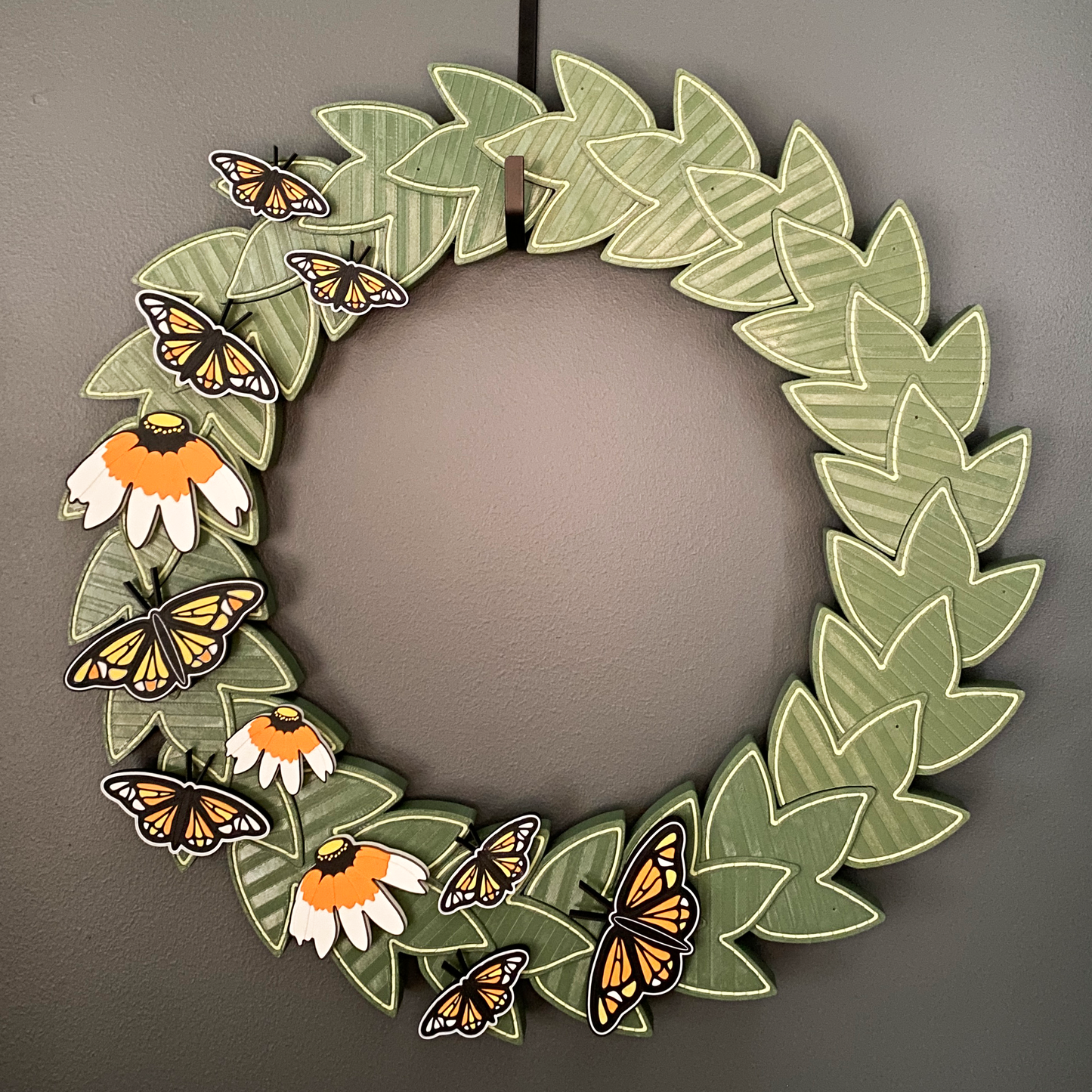 Black Eyed Susans and Monarch Butterflies Large Wreath Bundle