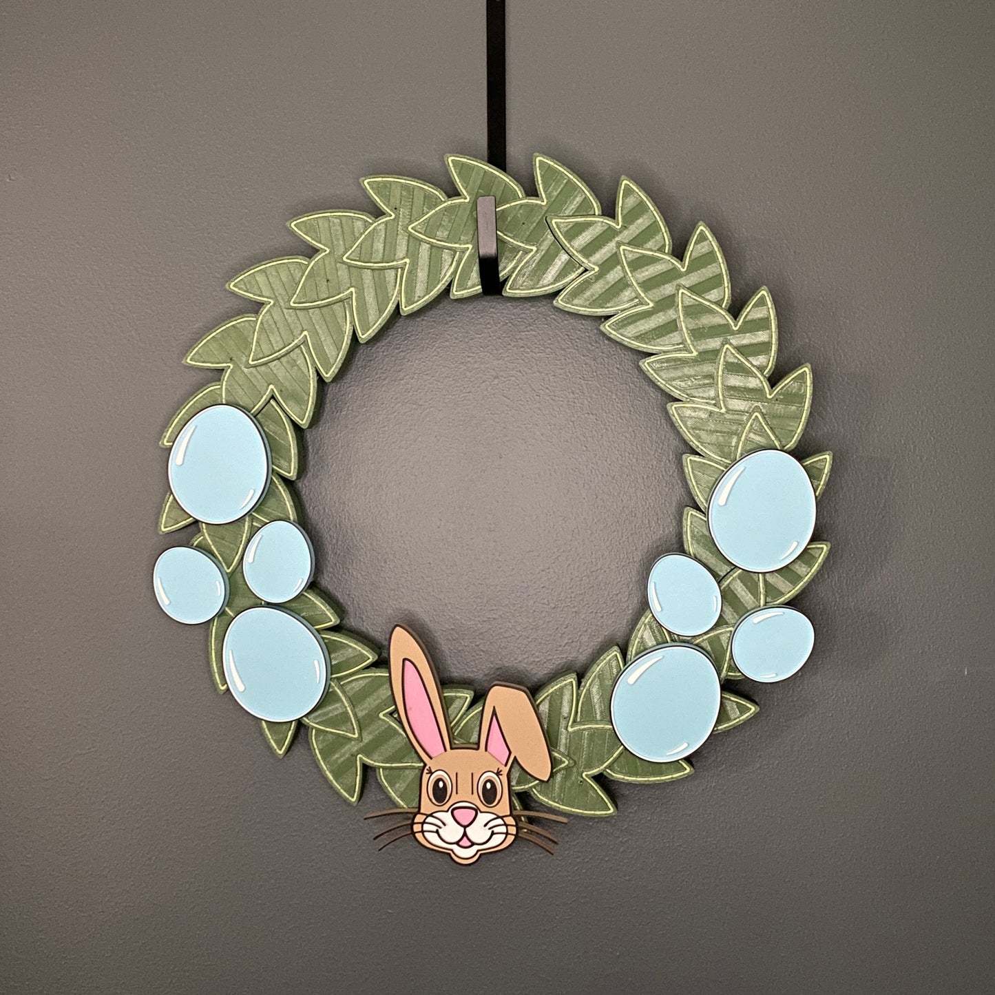 Medium Wreath Blue Easter Eggs And Easter Bunny Bundle