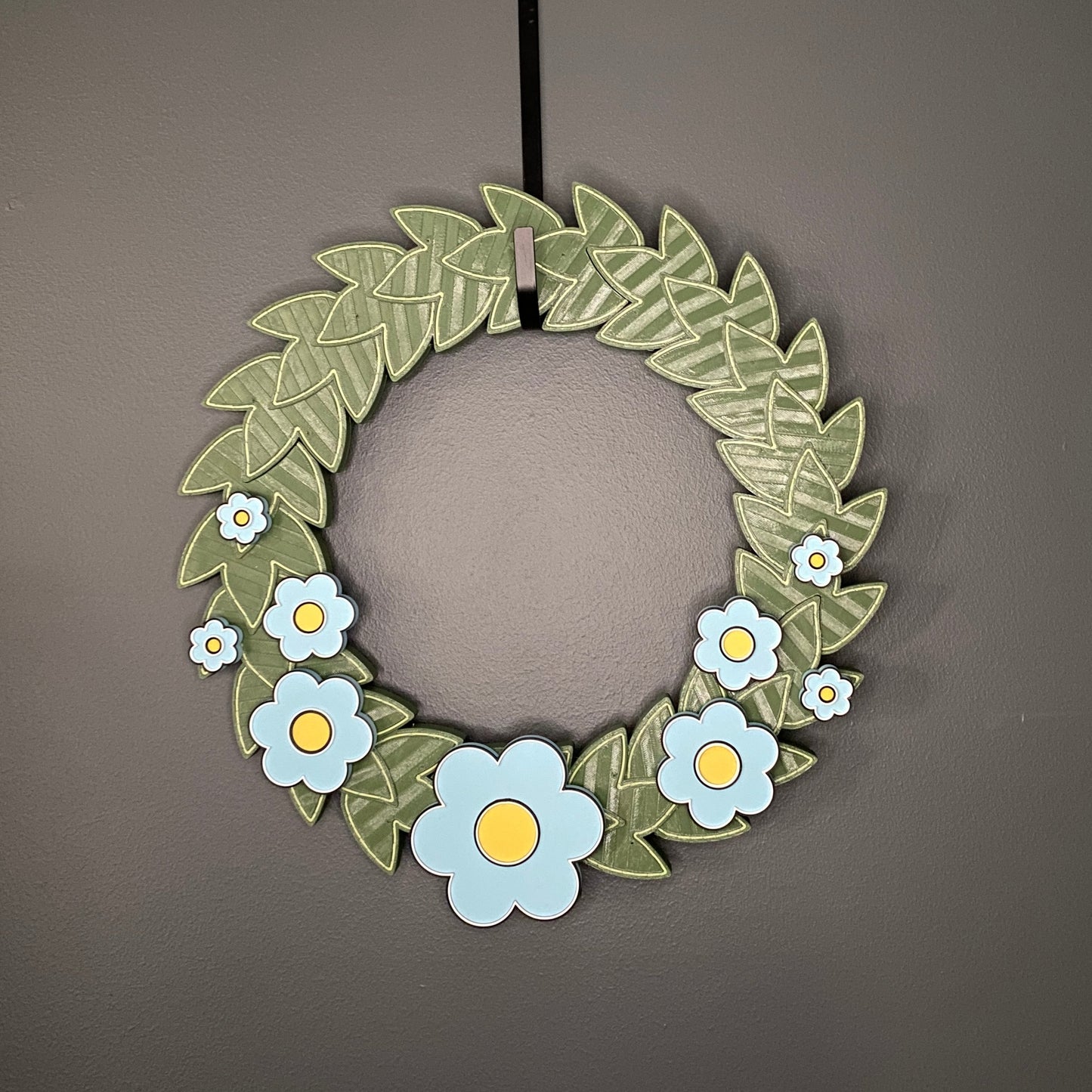 Blue Hippy Spring Flowers Medium Wreath Bundle