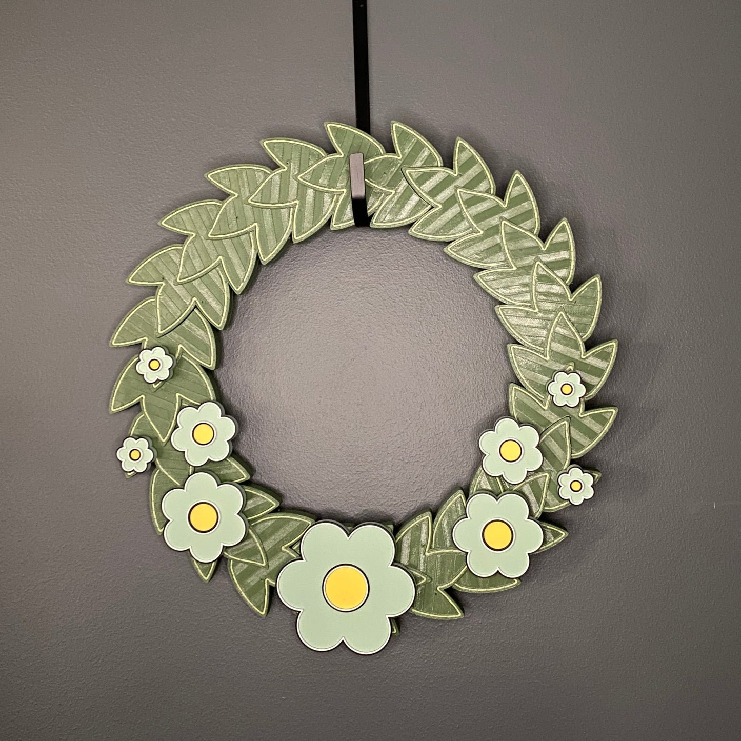Green Hippy Spring Flowers Medium Wreath Bundle