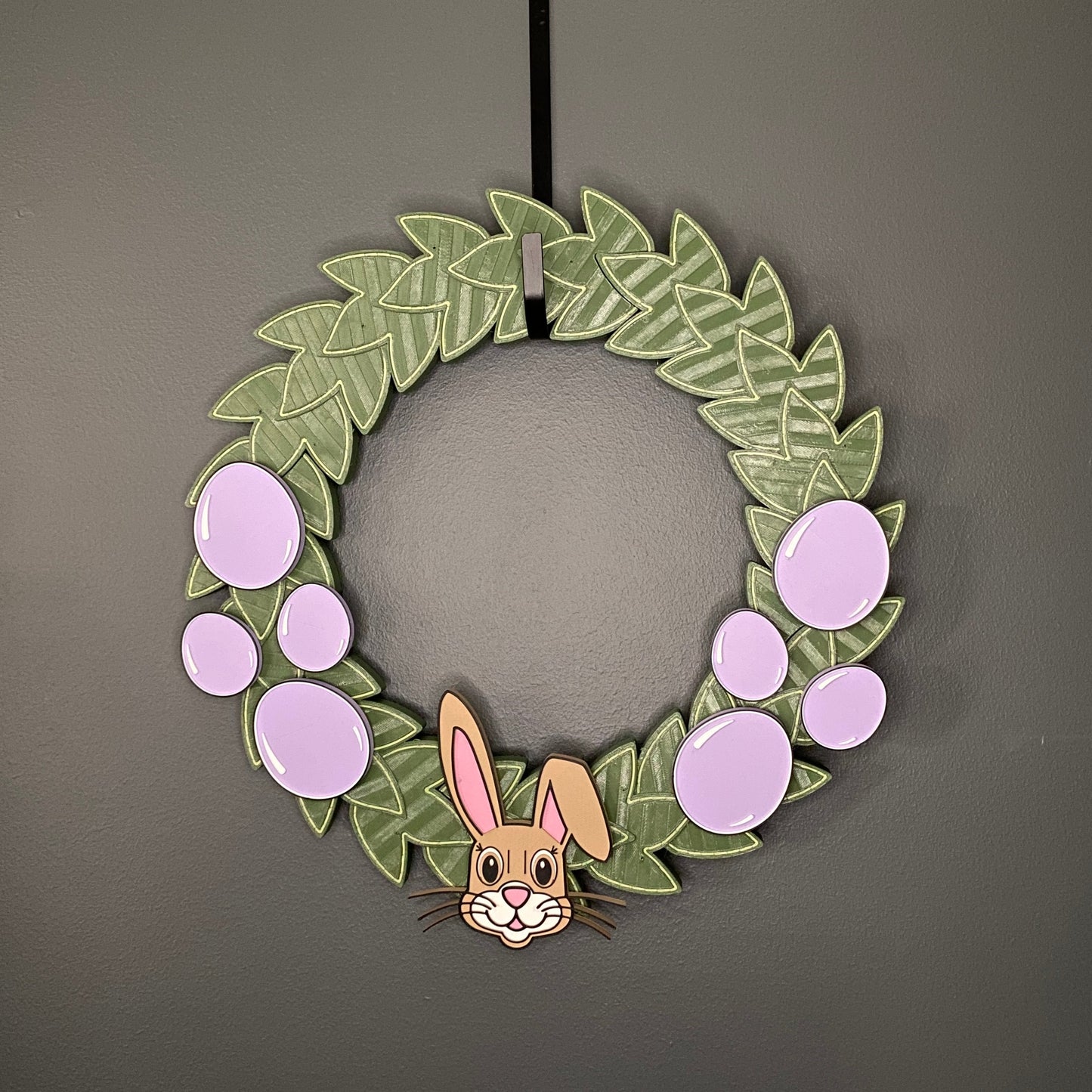 Medium Wreath Purple Easter Eggs and Easter Bunny Bundle