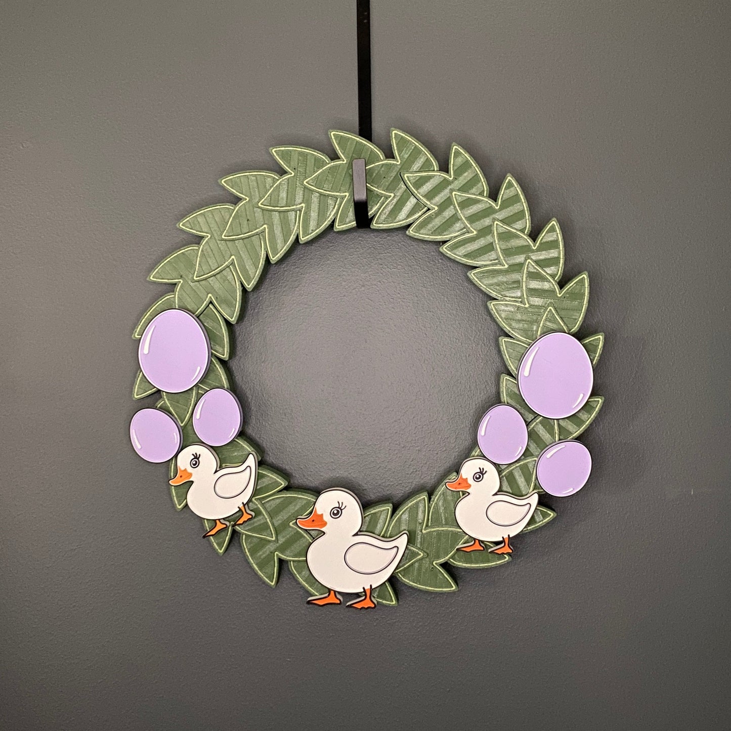 Medium Wreath Purple Easter Eggs and White Ducks Bundle