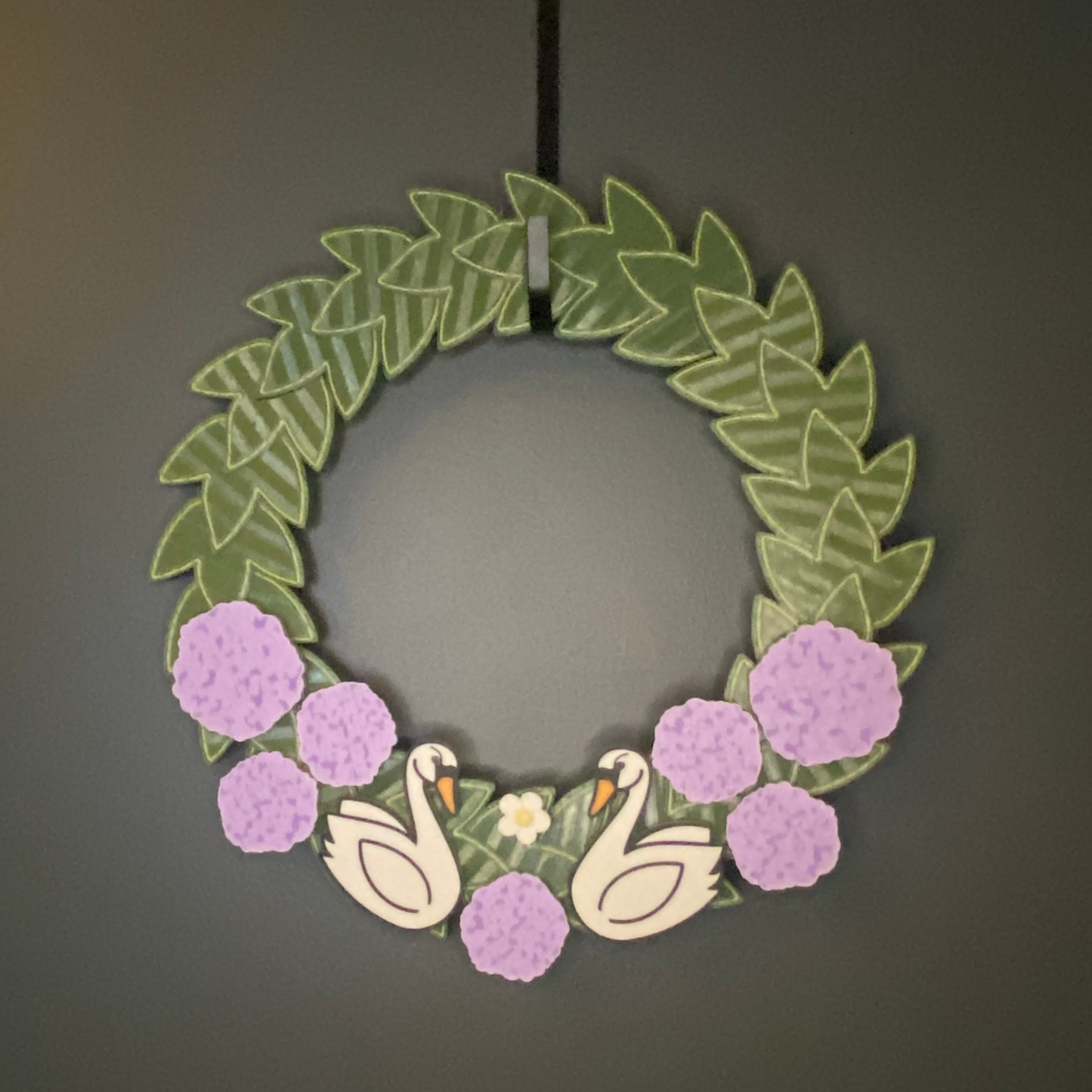 Hydrangeas and Swans Medium Wreath Bundles