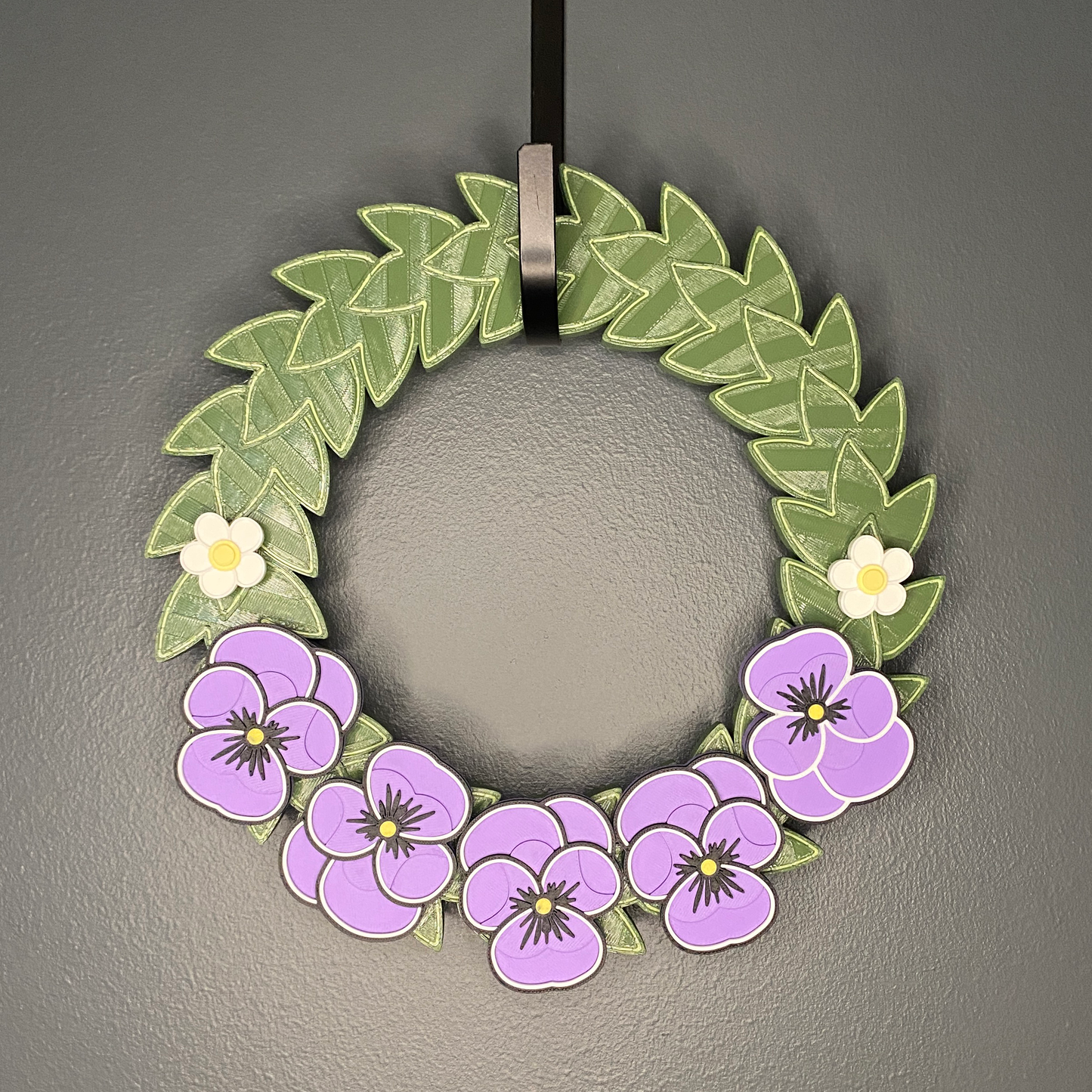 Purple Pansy Flowers Small Wreath Bundle