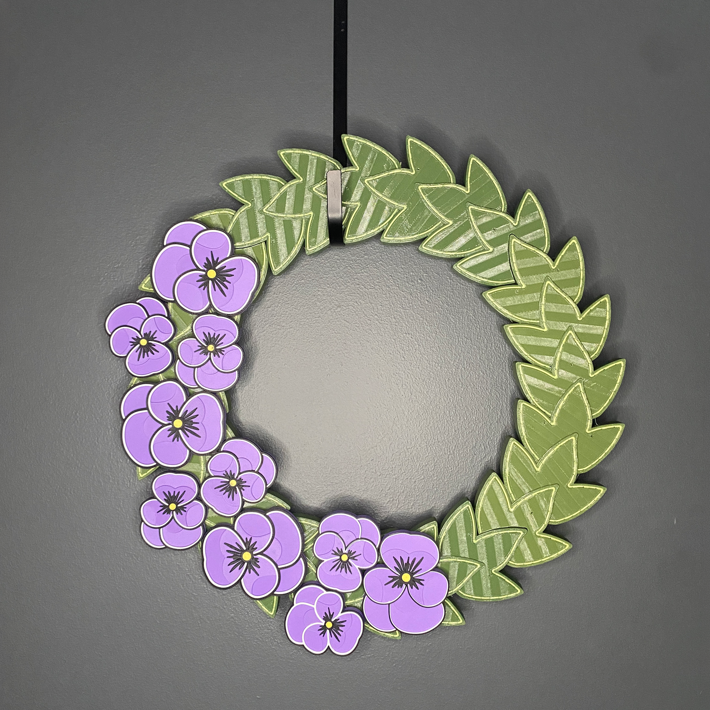 Purple Pansy Flowers Medium Wreath Bundle