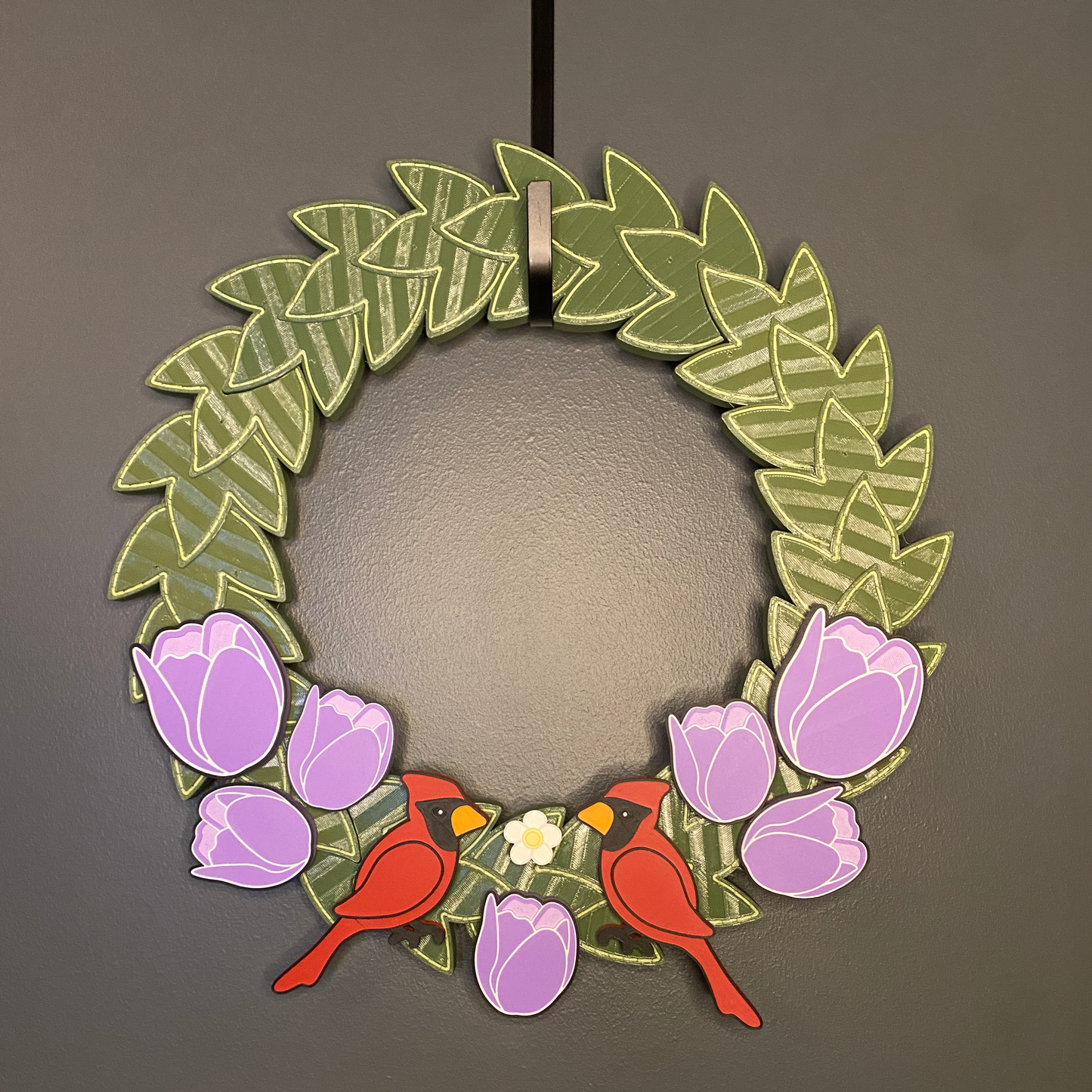 Tulips and Cardinals Medium Wreath Bundles