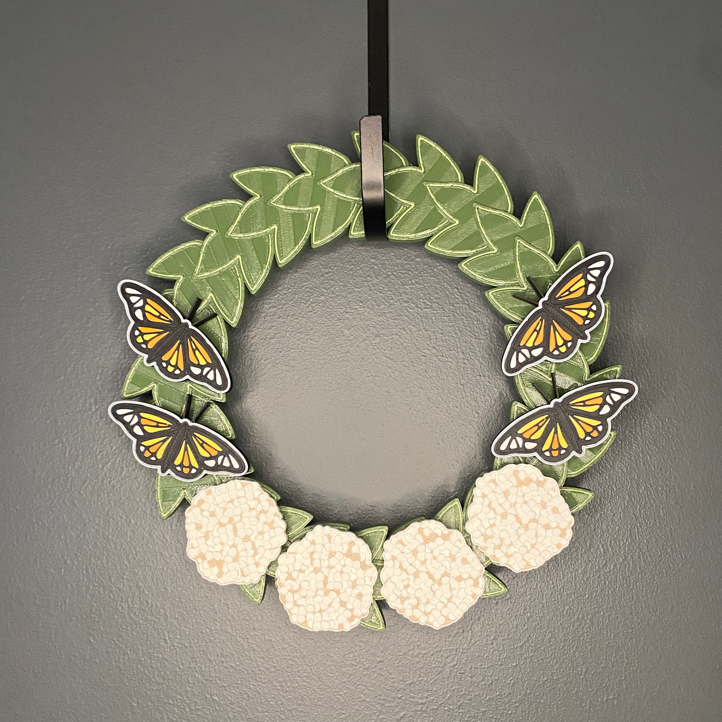 Hydrangeas and Monarch Butterflies Small Wreath Bundles
