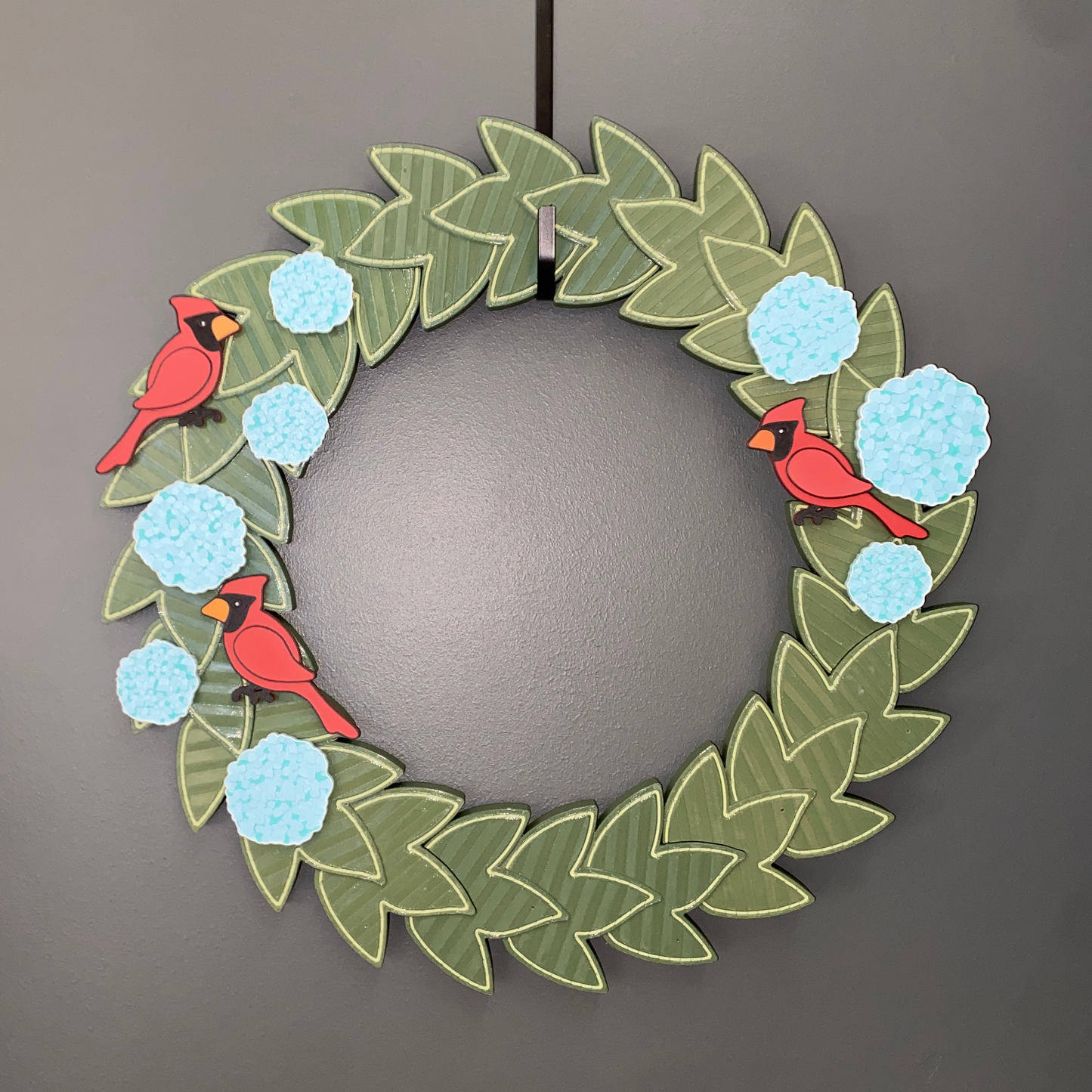 Hydrangeas and Cardinals Large Wreath Bundles