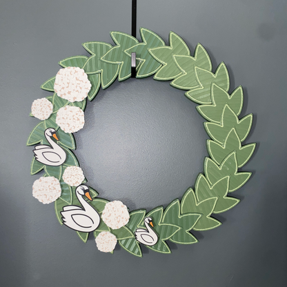 Hydrangeas and Swans Large Wreath Bundles