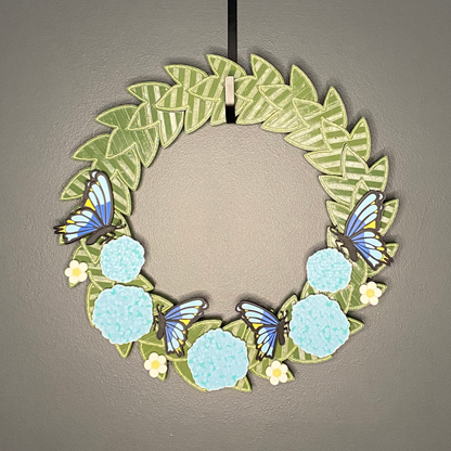 Hydrangeas and Butterflies Medium Wreath Bundles