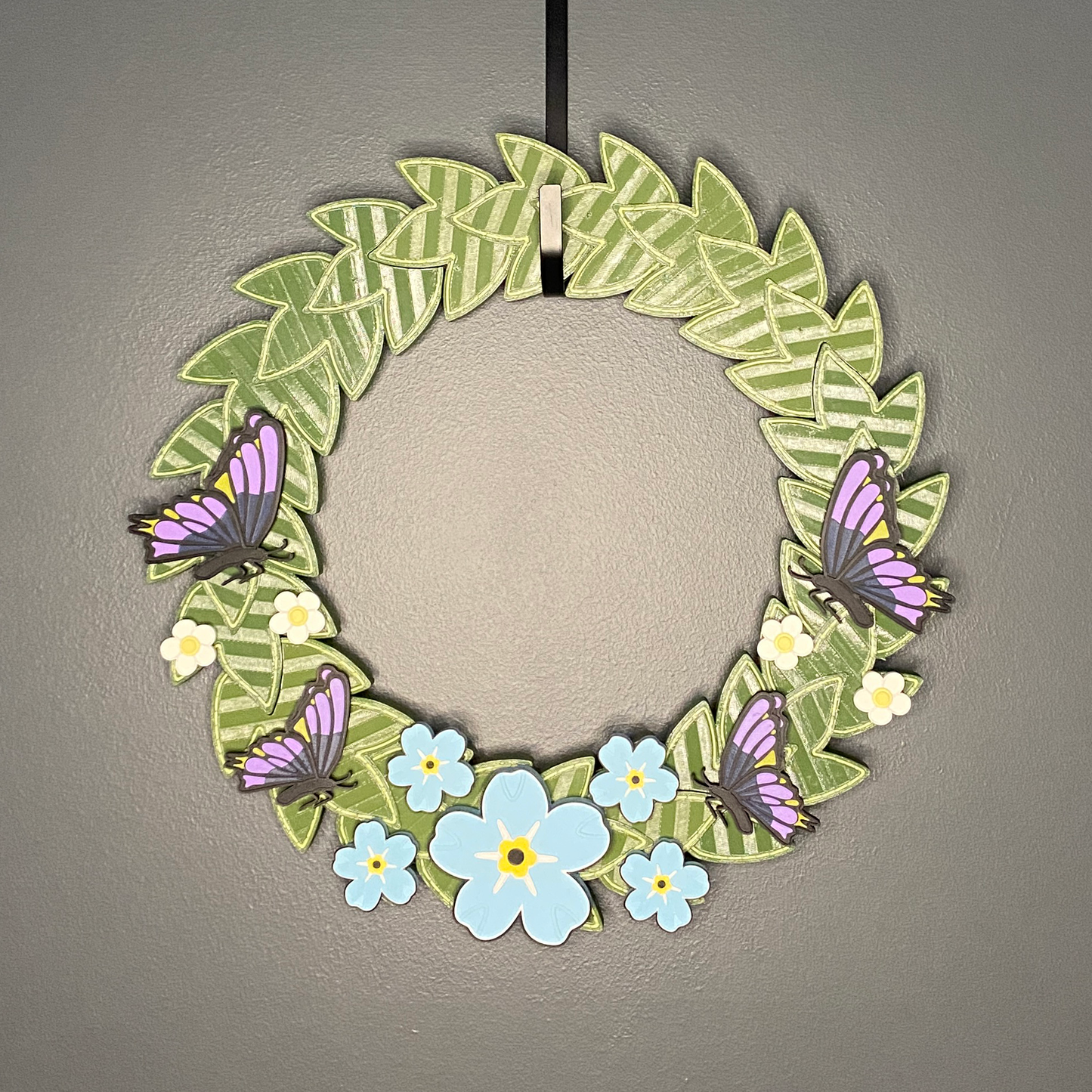 Blue Flax Flowers with Butterflies Medium Wreath Bundles
