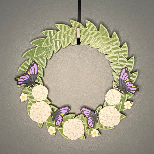 Hydrangeas and Butterflies Medium Wreath Bundles