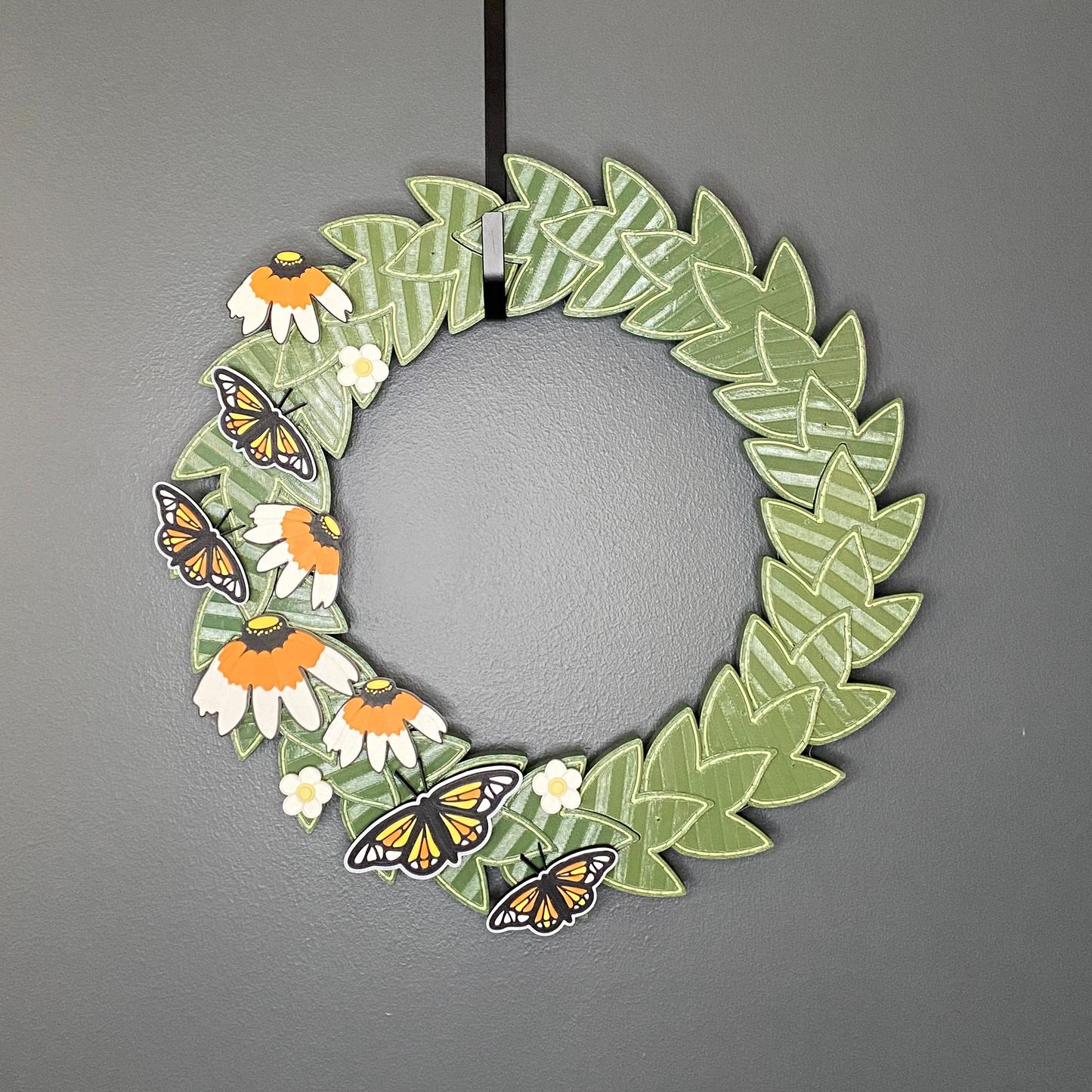 Black Eyed Susans with Monarch Butterflies Medium Wreath Bundle
