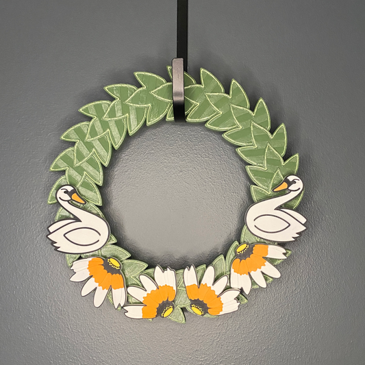 Black Eye Susan Flowers and Swans Small Wreath Bundle