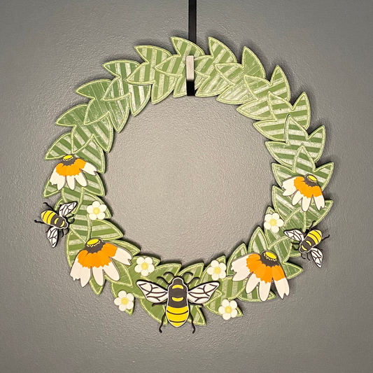 Black Eyed Susan Flowers and Honey Bees Medium Wreath Bundle