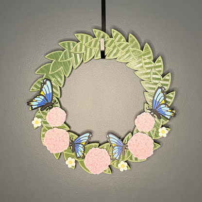 Hydrangeas and Butterflies Medium Wreath Bundles