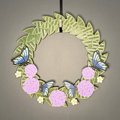 Hydrangeas and Butterflies Medium Wreath Bundles