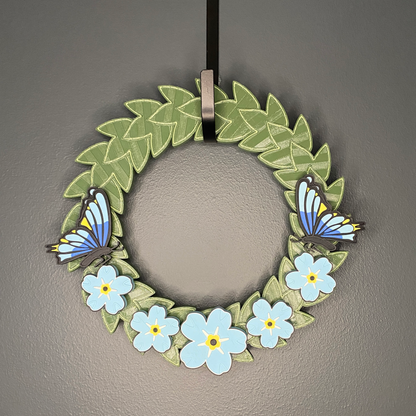 Blue Flax Flowers and Butterflies Small Wreath Bundles