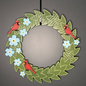 Blue Flax Flowers and Cardinals Large Wreath Bundle