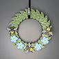 Blue Flax Flowers and Honey Bees Small Wreath Bundle