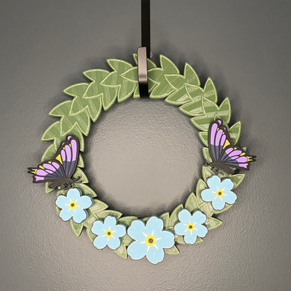 Blue Flax Flowers and Butterflies Small Wreath Bundles