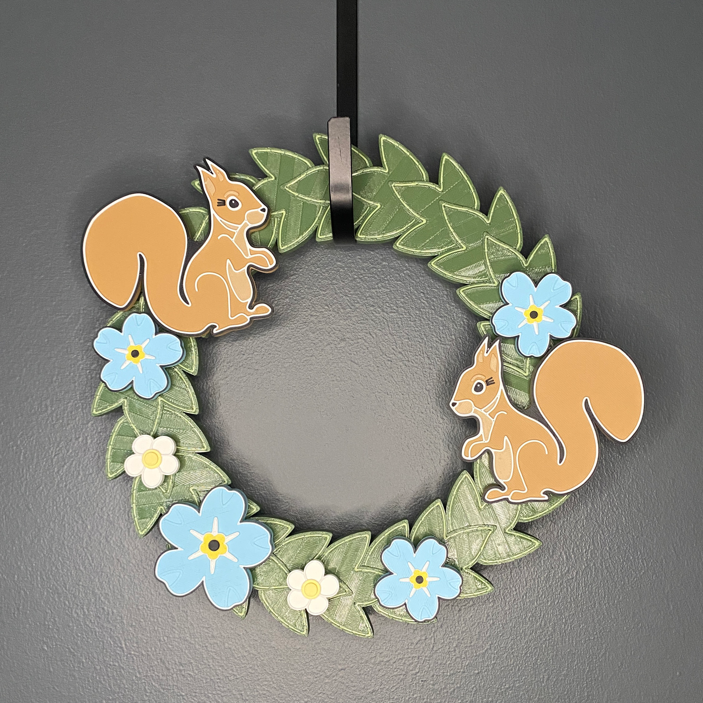 Blue Flax Flowers and Squirrels Small Wreath Bundles