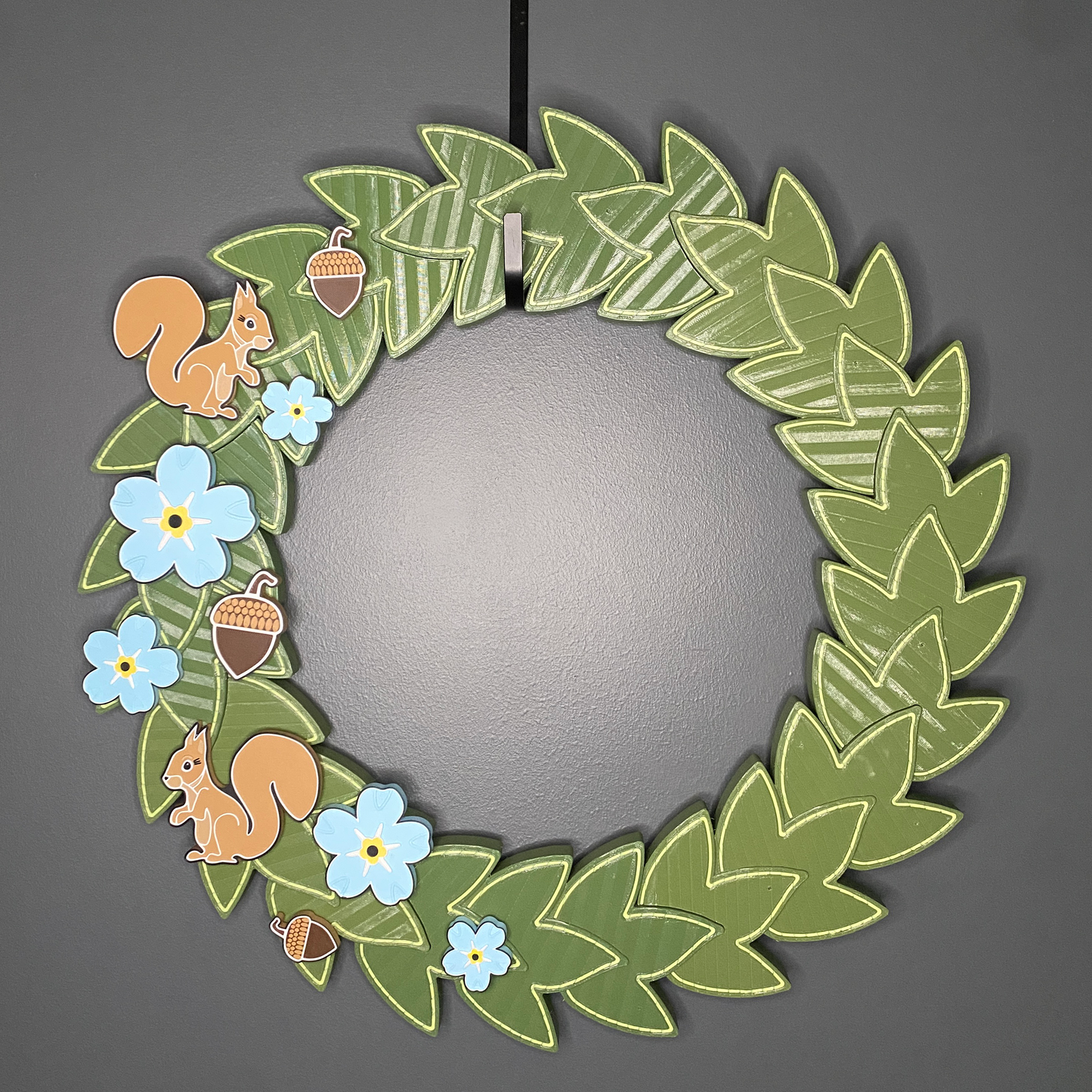Blue Flax Flowers and Squirrels Large Wreath Bundle