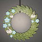 Blue Flax Flowers and Swans Large Wreath Bundle
