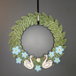 Blue Flax Flowers and Swans Medium Wreath Bundle