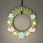 Blue Flax Flowers and Swans Small Wreath Bundle