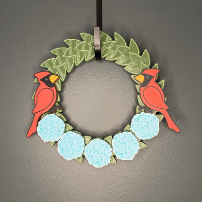 Hydrangeas and Cardinals Small Wreath Bundles