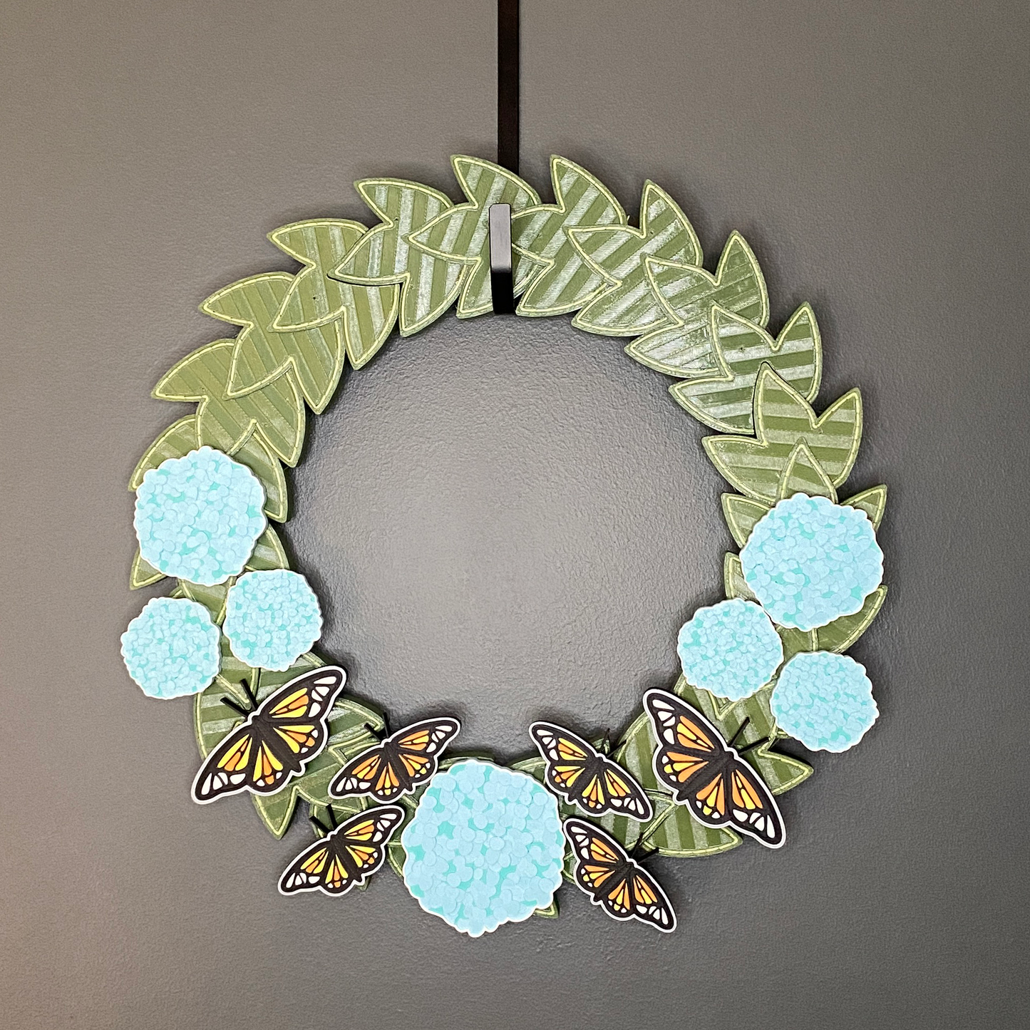 Hydrangeas and Monarchs Medium Wreath Bundles