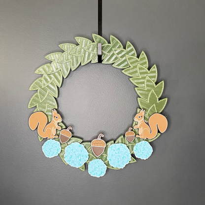 Hydrangeas and Squirrels Medium Wreath Bundles