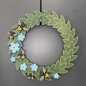 Blue Flax Flowers and Honey Bees Large Wreath Bundles