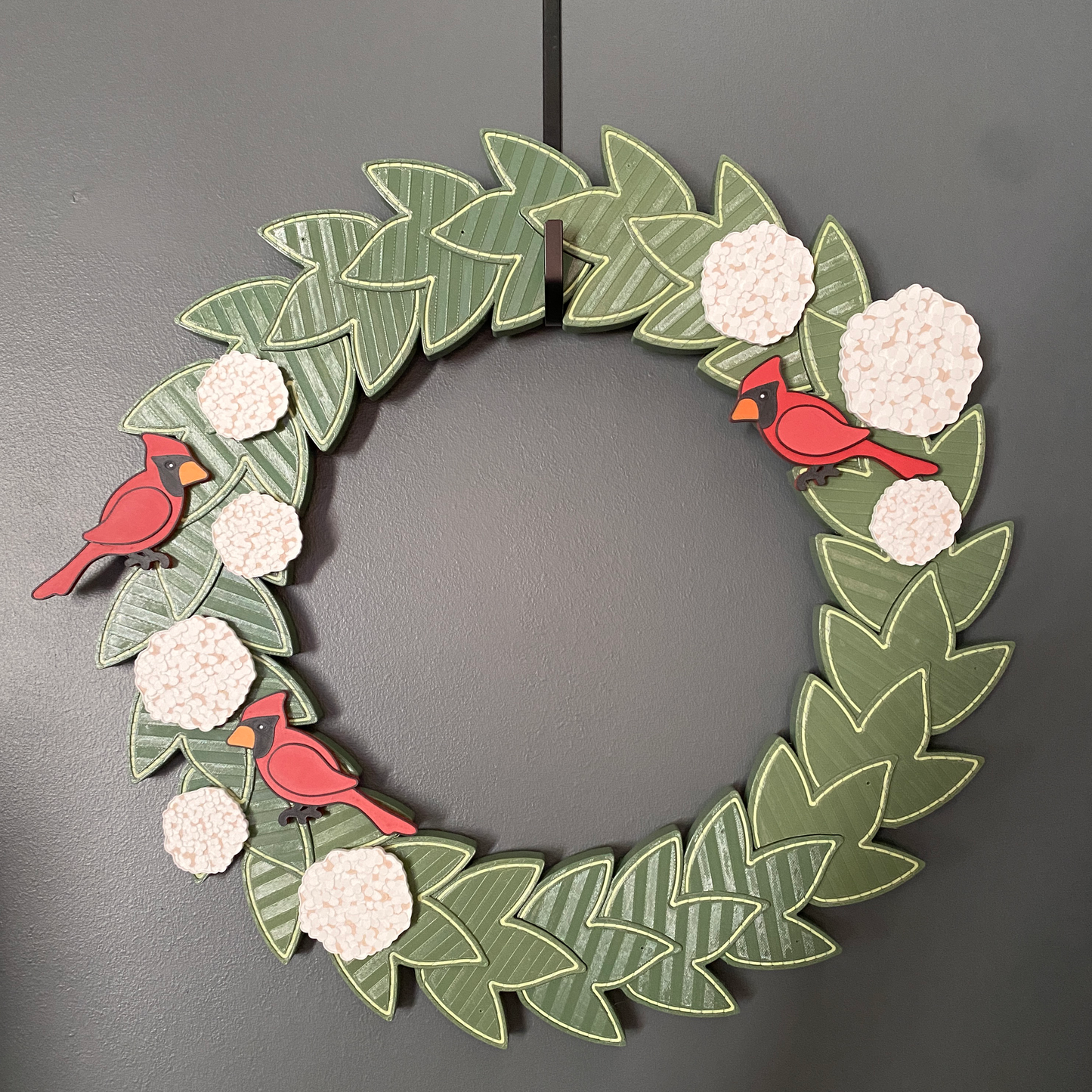 Hydrangeas and Cardinals Large Wreath Bundles