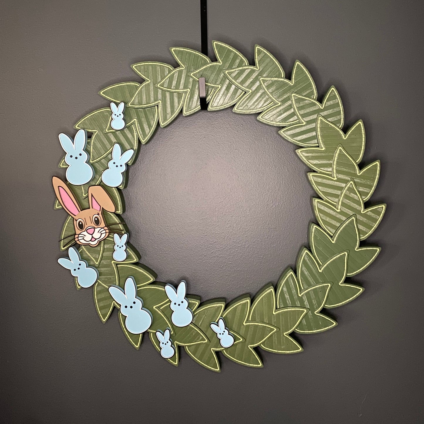 Large Wreath Blue Bunnies with Easter Bunny Bundle