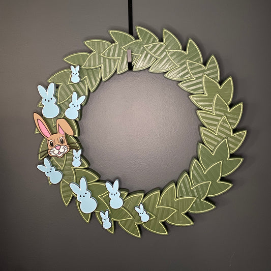 Large Wreath Blue Bunnies with Easter Bunny Bundle