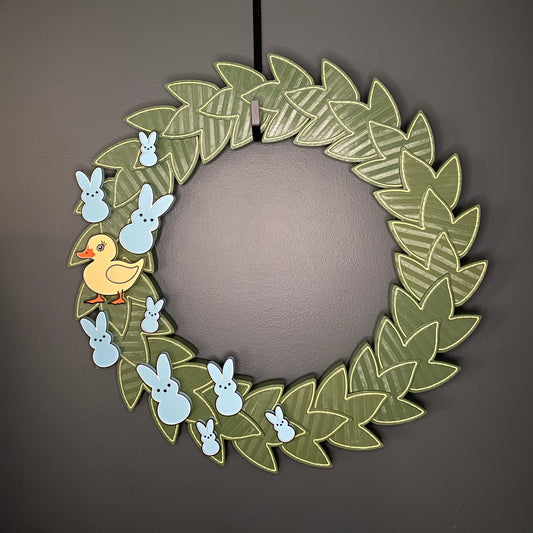 Large Wreath Blue Bunnies with Yellow Duck Bundle