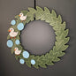 Large Wreath Blue Easter Eggs Three White Ducks Bundle