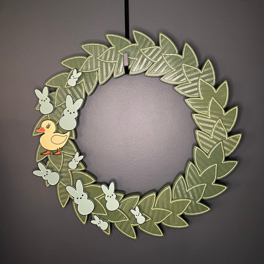 Large Wreath Green Bunnies with Yellow Duck Bundle