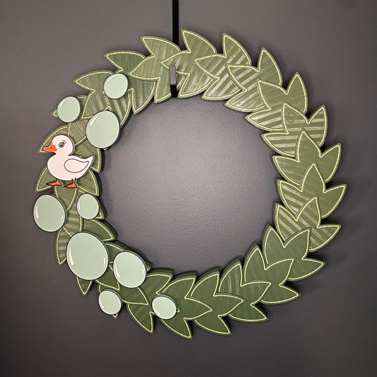 Large Wreath Green Easter Eggs White Duck Bundle