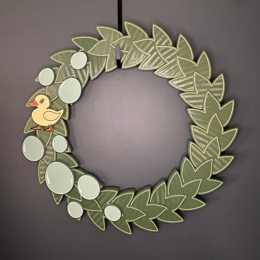 Large Wreath Green Easter Eggs Yellow Duck Bundle