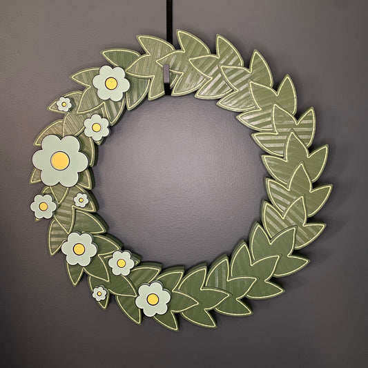 Green Hippy Flowers Large Wreath Bundle