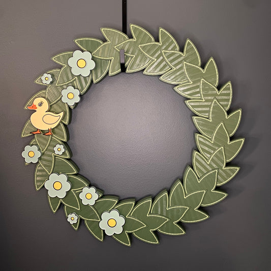 Large Wreath Green Flowers Yellow Duck Bundle