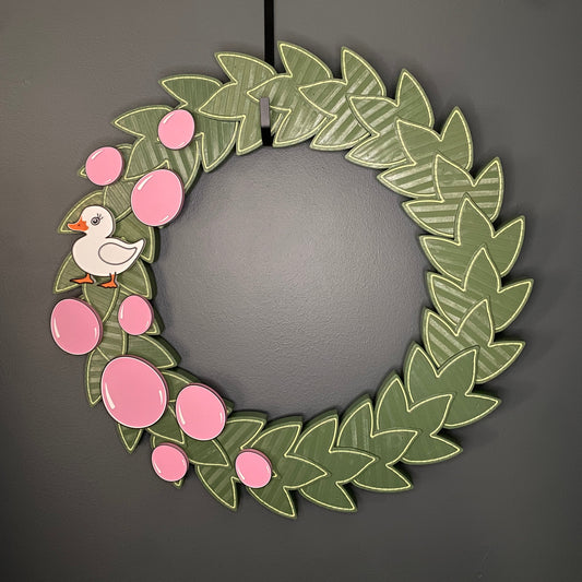 Large Wreath Pink Easter Eggs White Duck Bundle