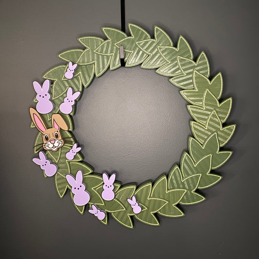 Large Wreath Purple Bunnies with Easter Bunny Bundle