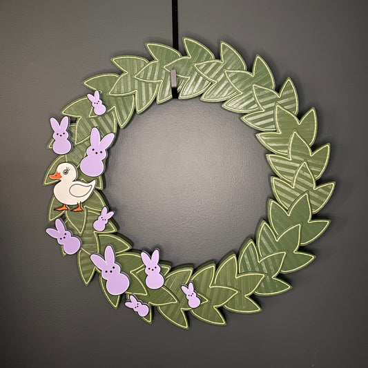 Large Wreath Purple Bunnies with White Duck Bundle