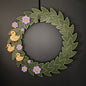 Large Wreath Purple Flowers Three Yellow Ducks Bundle